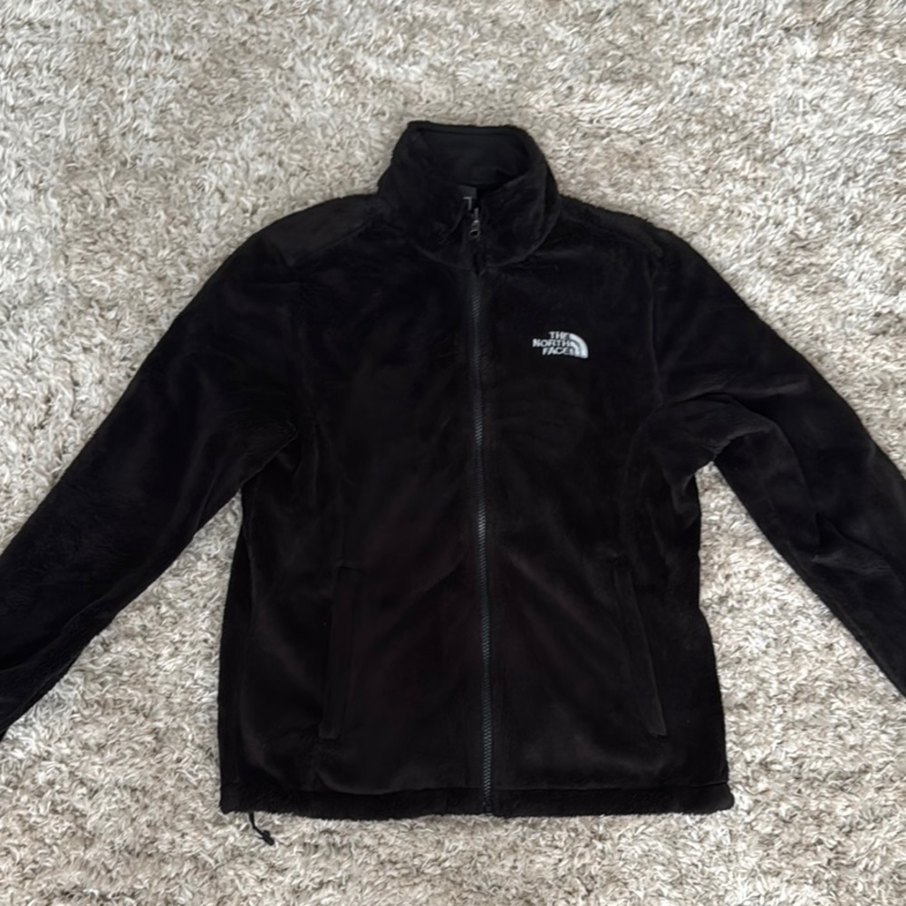 The North Face Black Teddy Jacket Plush Fleece Stand-Up Collar